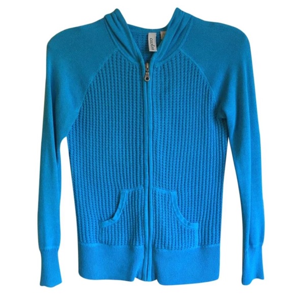 PS Bright Blue Caslon Waffle Knit Zip Up