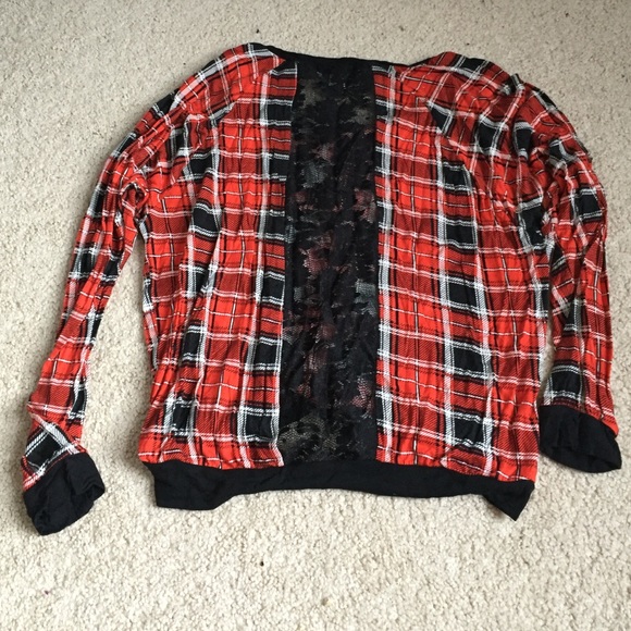 Plaid/Lace Top - Picture 2 of 3