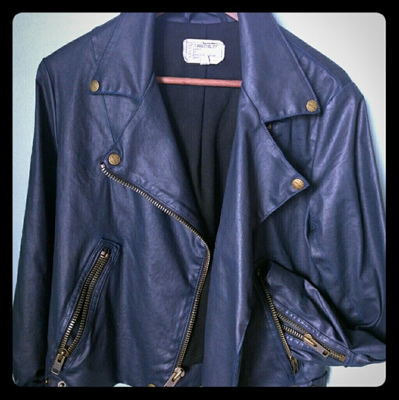 Current/Elliot waxed cotton vegan moto jacket