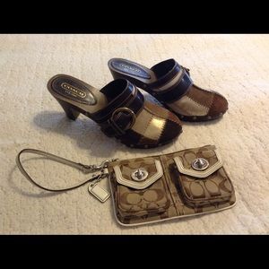 COACH PATCHWORK MULES W/ WRISTLET