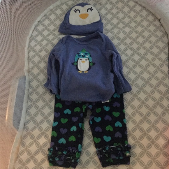 Gerber penguin baby outfit whole set