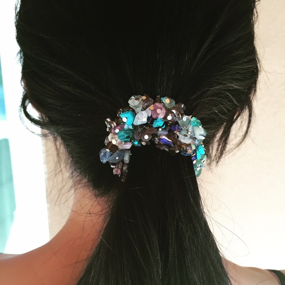 Vibrant gemstone hair tie or stretch bracelet