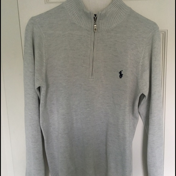 Polo Ralph Lauren Sweaters - Light Grey Ralph Lauren Quarter Zip