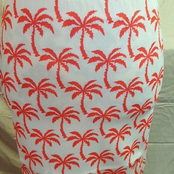 ♦️Clearance♦️Tea & Cup Palm Tree Pinup Skirt - Picture 2 of 4