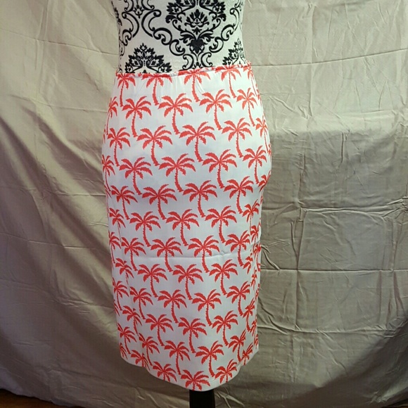 ♦️Clearance♦️Tea & Cup Palm Tree Pinup Skirt - Picture 3 of 4