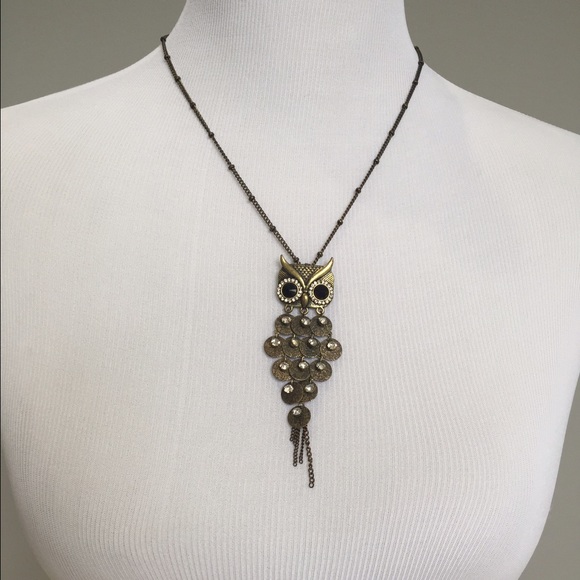 Jeweled Medallion Owl Necklace