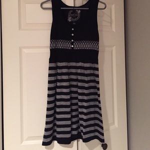 Black and Grey Knit Dress