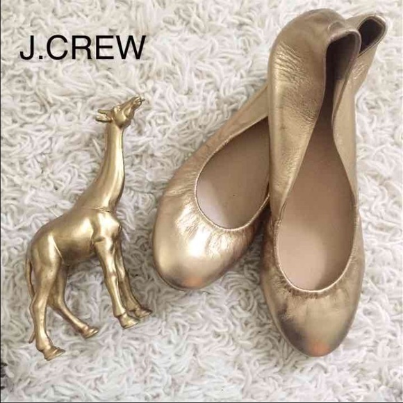 J.Crew Gold Ballet Flats