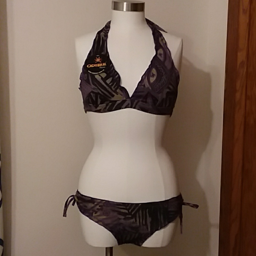 NWT Fun Purple Hues and Black Bikini