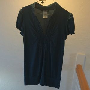 Cute teal  shirt with sexy v- neckline