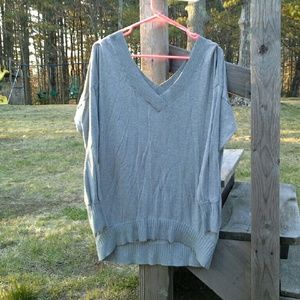 VS Cashmere Blend Off Shoulder Deep V Sweater