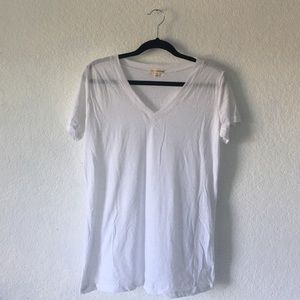 Oversized White V-Neck