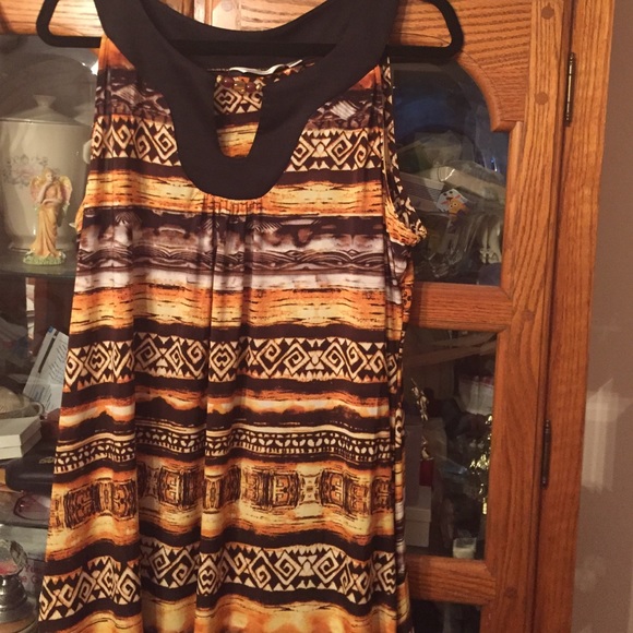 Asymmetrical Tribal Print Dress