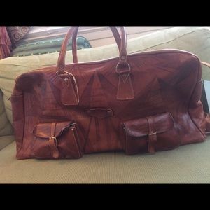 Overnight leather bag travelers vintage