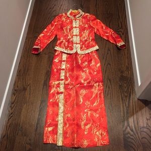 Traditional Chinese two piece  wedding dress