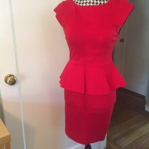 Alice + Olivia Red Peplum Dress