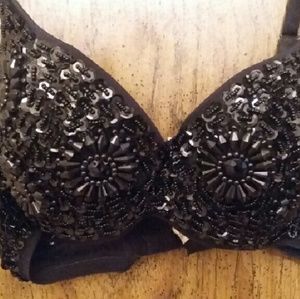 BLACK SEQUIN/STONE BUSTIER