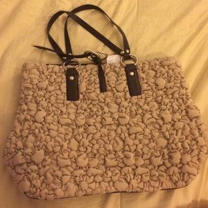 Large tan bag with popcorn texture
