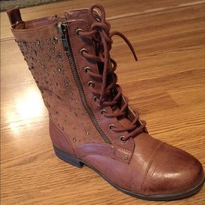 Brown "fancy" combat boots
