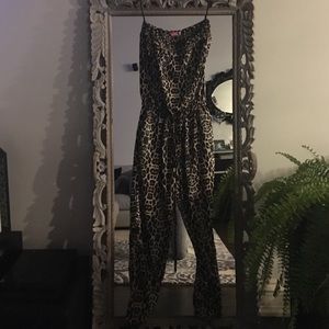 Strapless jumpsuit- animal print