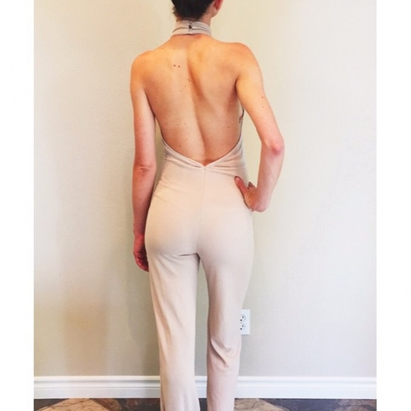 Beige body suit with mock neck - Picture 3 of 3