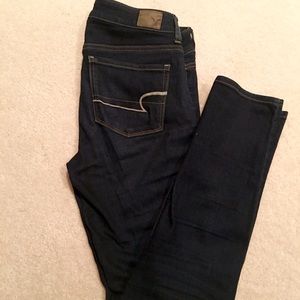 American Eagle super stretch skinny jeans.