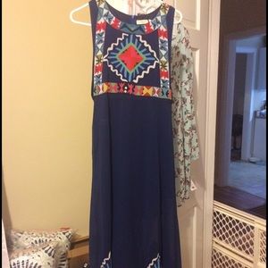 New- Navy blue with tribal print maxi