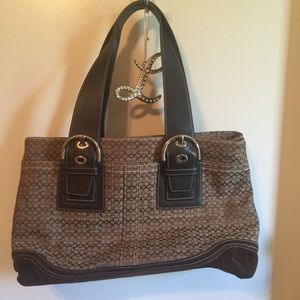 Coach signature brown satchel