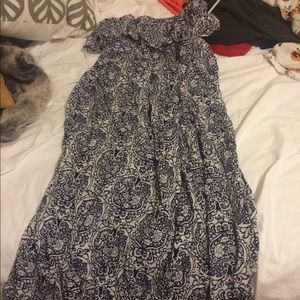 New, navy blue and white paisley print maxi