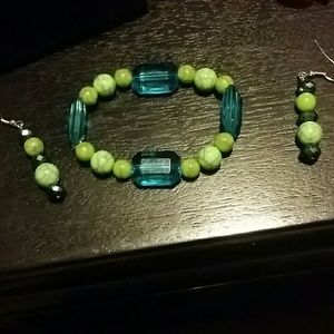 Matching Handmade earrings and bracelet set