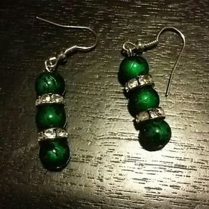 Handmade Green Earrings