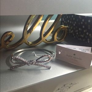 Kate Spade "Skinny Mini" Silver Pave Bow Bracelet