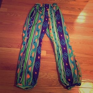 Rare vintage 80s Obermeyer neon abstract ski pants