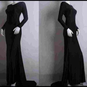 Black backless mermaid gown prom dress