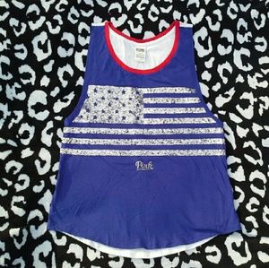 Vs PINK Bling Flag Tank Top NWOT