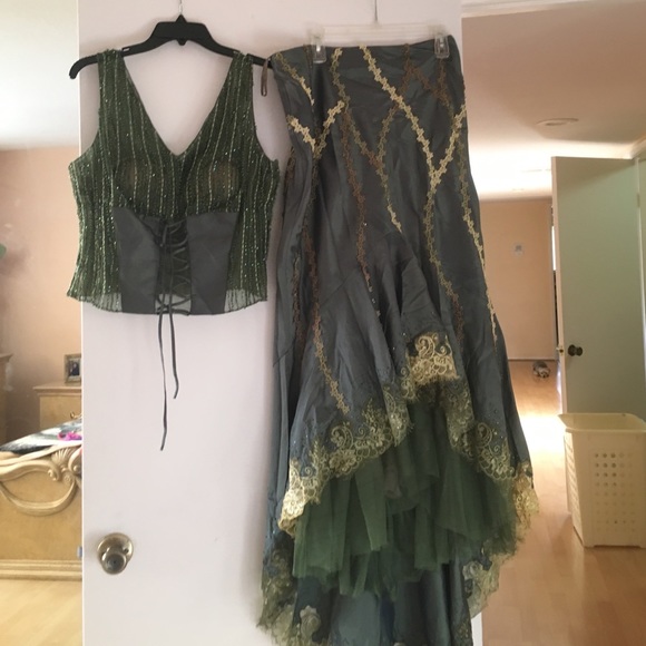 Elegant two peace of dress with teal