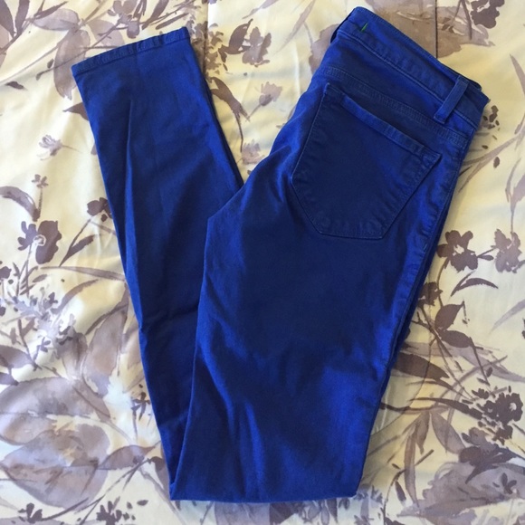 J Brand Bright Royal Blue Skinny Leg Jeans