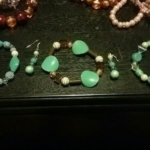 Handmade bracelet and earring set