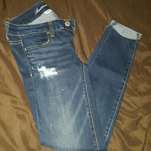 Distressed American Eagle Jeggings
