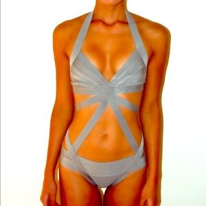 Grey bandage swimsuit size small