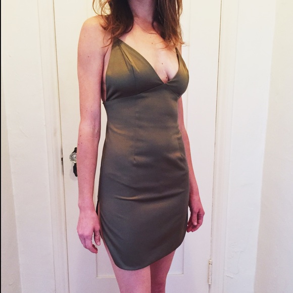 Satin mini fitted dress