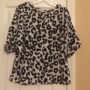 Black and White Print Blouse