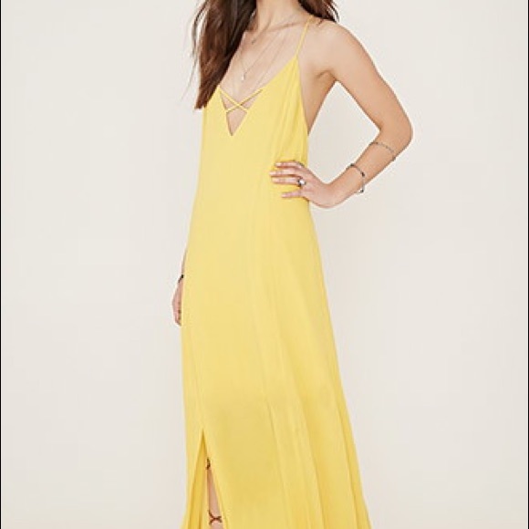 Forever 21 Dresses & Skirts - Yellow strappy maxi dress NWT