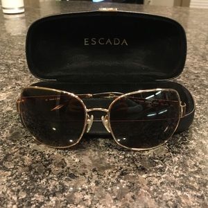 Escada tortoiseshell and gold side sunglasses