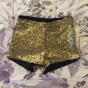 Forever 21 Gold Sequined Shorts