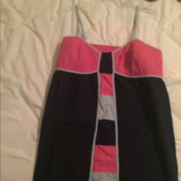 Anthropologie Size L NWOT Navy and pink dress