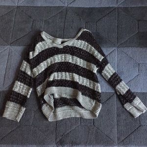 Black and Grey Striped Sweater