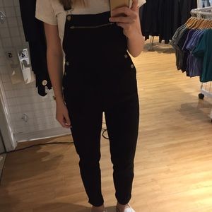 Stupid cute black denim overalls