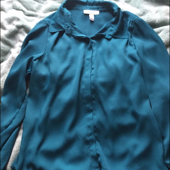 Turquoise button up - Picture 1 of 2