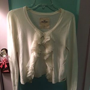 Hollister white cardigan